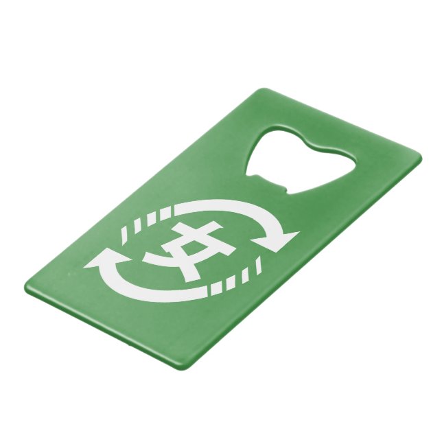 Recycle Japanese Girls | Kanji Nihongo Sign Credit Card Bottle Opener (Front Angled)