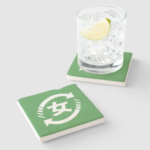 Recycle Japanese Girls Kanji Nihongo Sign Stone Coaster
