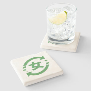 Recycle Japanese Girls Kanji Nihongo Sign Stone Coaster