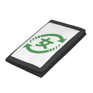 Recycle Japanese Girls Kanji Nihongo Sign Tri-fold Wallet