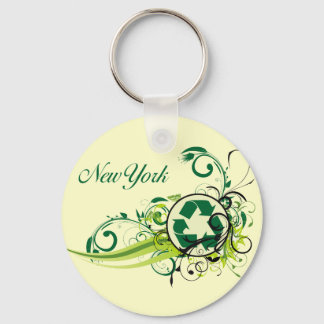Recycle New York Keychain