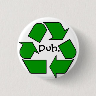 recycle pinback button