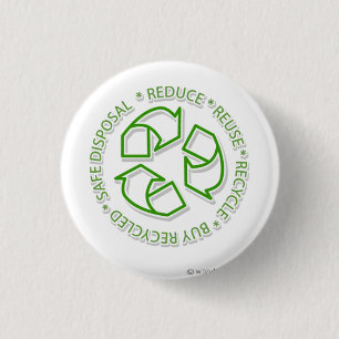 recycle pinback button