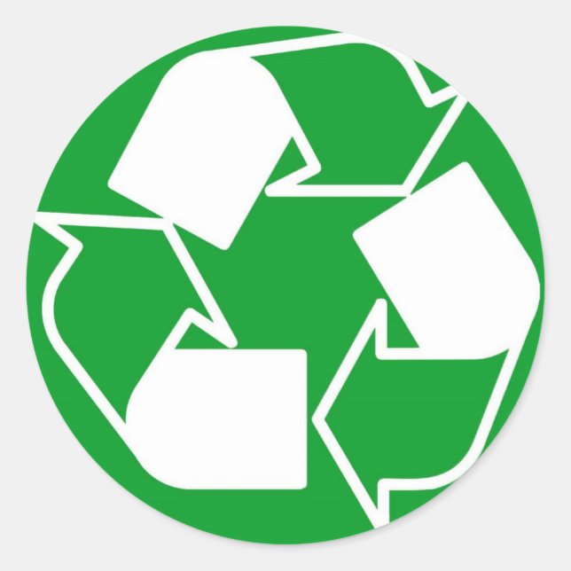 recycle please classic round sticker (Front)