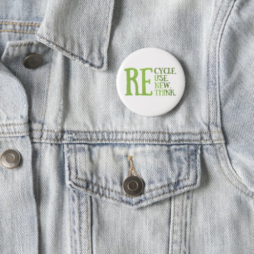 Recycle reduce reuse renew rethink button