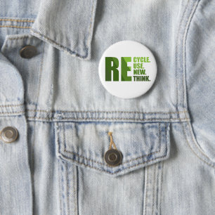 Recycle reduce reuse renew rethink button