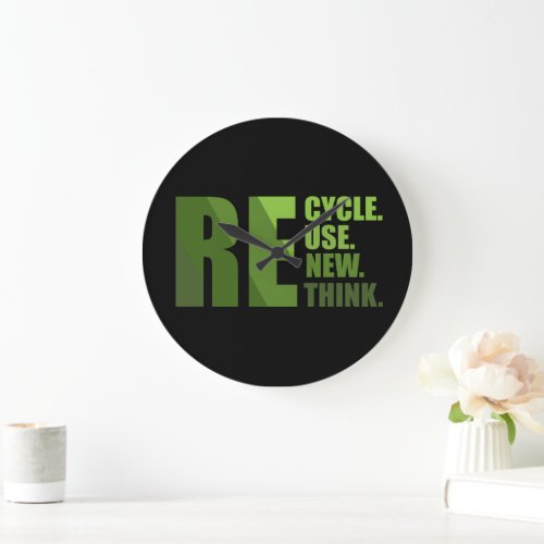 Recycle reduce reuse renew rethink large clock