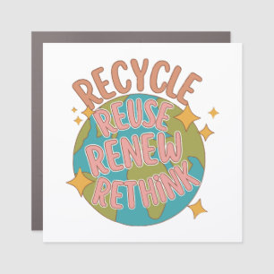Recycle reuse Renew rethink  Car Magnet