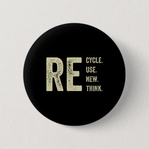 Recycle Reuse Renew Rethink Crisis Environmental A Button