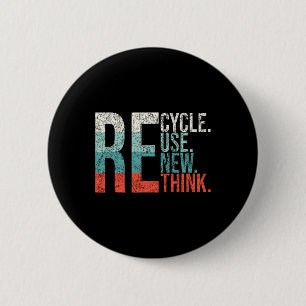 Recycle Reuse Renew Rethink Crisis Environmental A Button