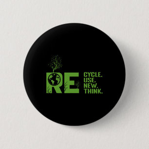 Recycle Reuse Renew Rethink Crisis Environmental A Button