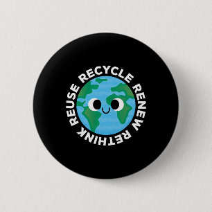 Recycle Reuse Renew Rethink Crisis Environmental E Button