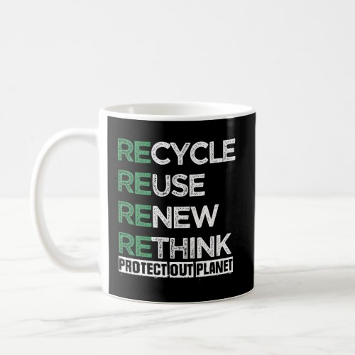 Recycle Reuse Renew Rethink Crisis Environtal Acti Coffee Mug