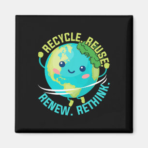 Recycle Reuse Renew Rethink Earth Day Boy Toddler Magnet