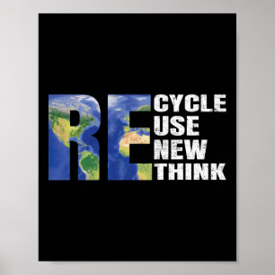 Recycle Reuse Renew Rethink Earth Day Eco Awarenes Poster