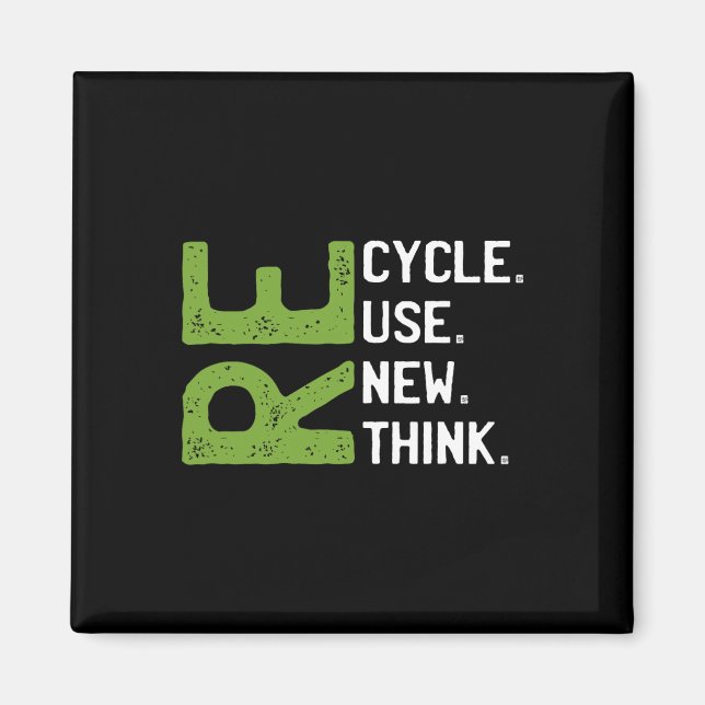 Recycle Reuse Renew Rethink Earth Day Environmenta Magnet (Front)