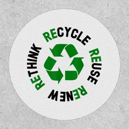 Recycle Reuse Renew Rethink Earth Day Environmenta Patch