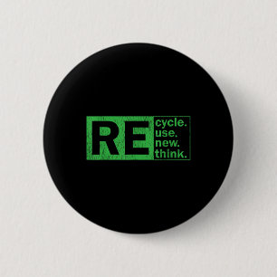 Recycle Reuse Renew Rethink Environmental Protecti Button