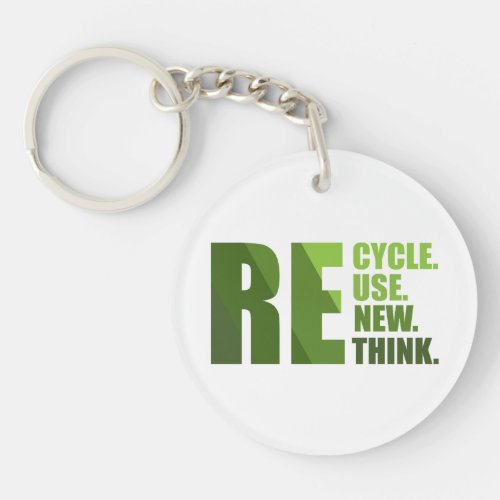 recycle reuse renew rethink keychain