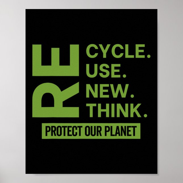 Recycle Reuse Renew Rethink Protect Our Planet Ear Poster (Front)