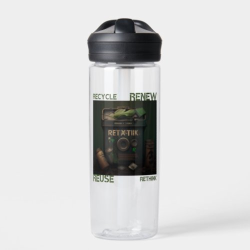 recycle reuse renew rethink water bottle