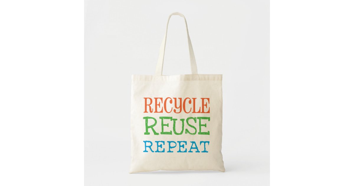 Earth Day Tote Bag, Keep Calm and Recycle Bag, Canvas Tote Bag