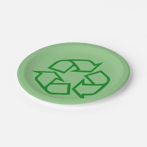 Recycle Sign Paper Plates Zazzle