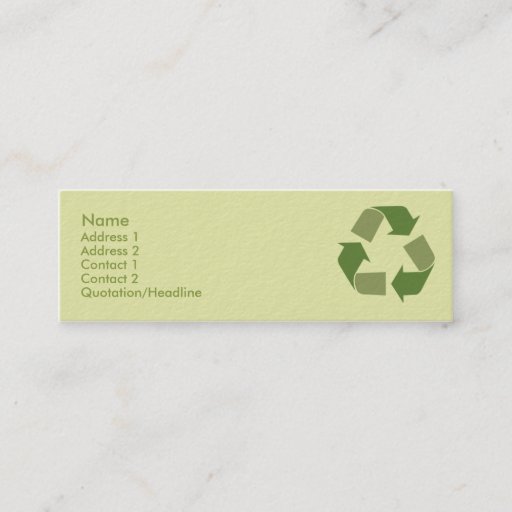 Customizable Recycle - Skinny Business Card