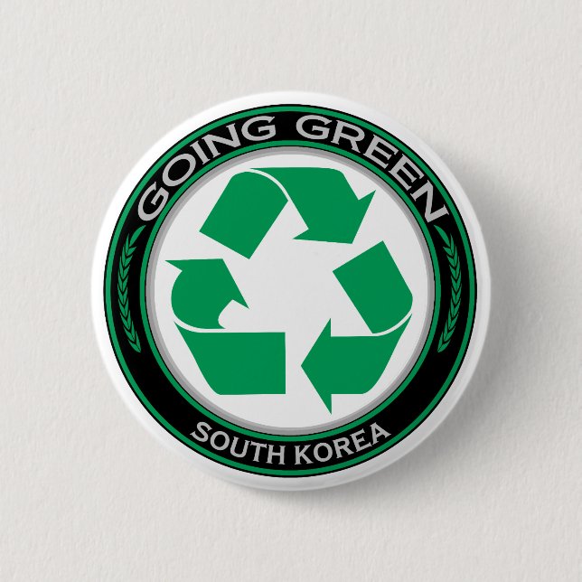 Recycle South Korea Pinback Button (Front)