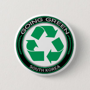 Recycle South Korea Pinback Button