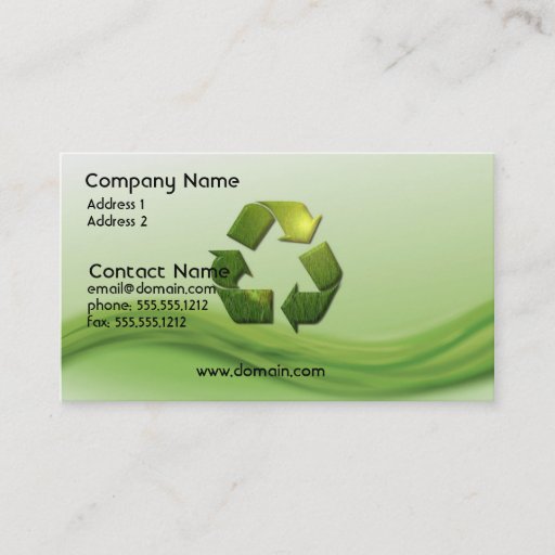 Customizable Recycle Symbol Business Card