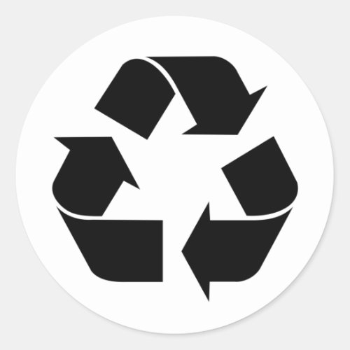 recycle symbol classic round sticker