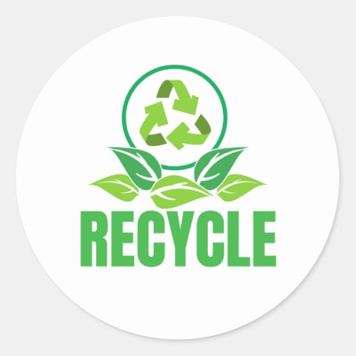 Recycle Symbol Classic Round Sticker