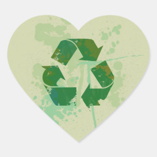 Recycle Symbol Heart Sticker