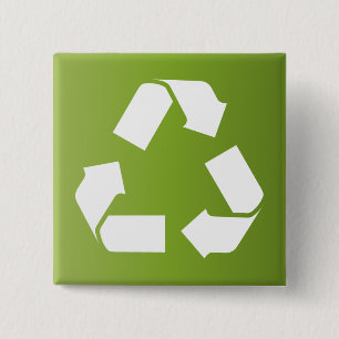 RECYCLE SYMBOL PINBACK BUTTON