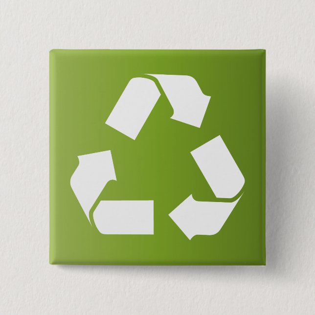 RECYCLE SYMBOL PINBACK BUTTON (Front)