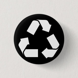 RECYCLE SYMBOL PINBACK BUTTON
