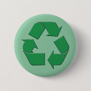 RECYCLE SYMBOL PINBACK BUTTON