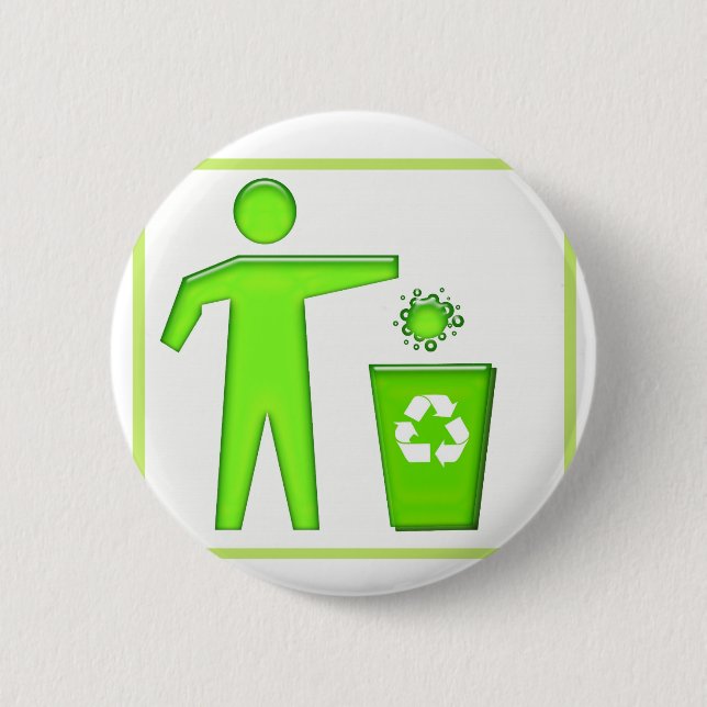 Recycle Symbol Pinback Button (Front)