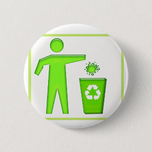 Recycle Symbol Pinback Button