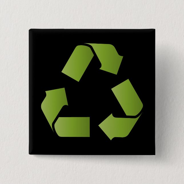 RECYCLE SYMBOL PINBACK BUTTON (Front)