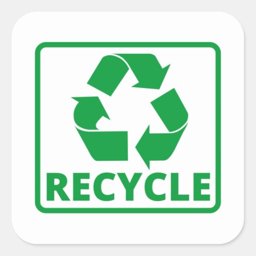  recycle symbol square sticker