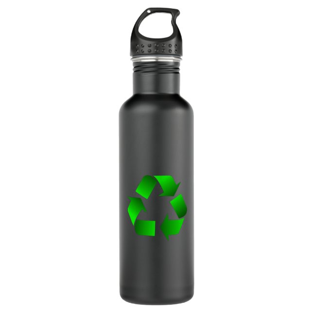 Recycle Symbol Stainless Steel Water Bottle (Front)