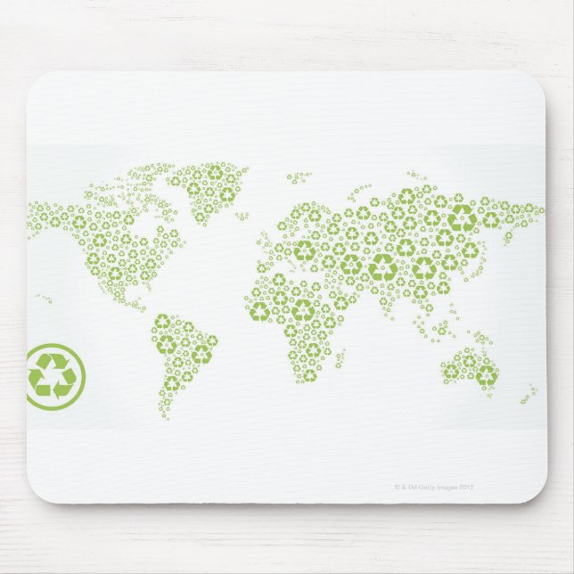 Recycle symbols used to create the planet mouse pad (Front)