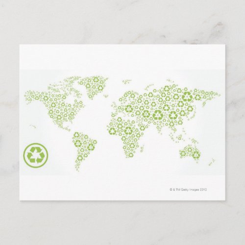 Recycle symbols used to create the planet postcard