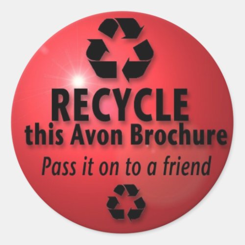 RECYCLE THIS BROCHURE CLASSIC ROUND STICKER