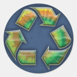 Recycle - Tie-Dye Classic Round Sticker