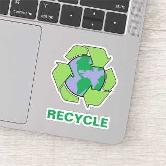 Recycle To Save Planet Earth Vinyl Sticker