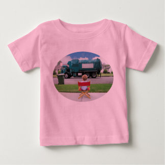 Recycle trash truck drives by with audience baby T-Shirt