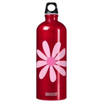 Recycled Aluminum - Big Pink Daisy Aluminum Water Bottle by koncepts at Zazzle